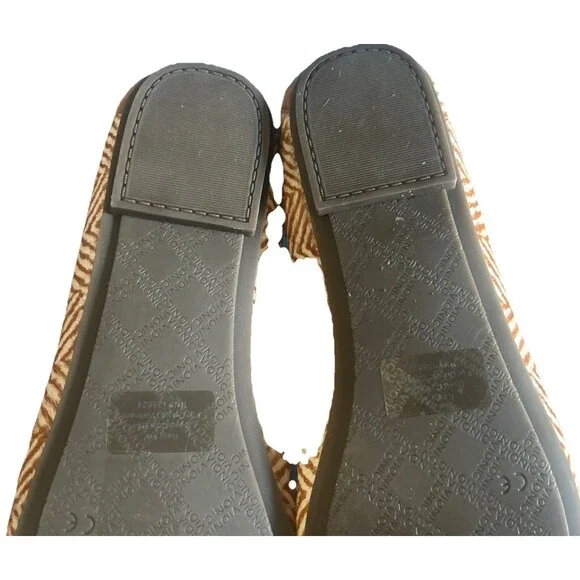 Vionic Minna Womens 11 Tan Ballet Flat Herringbone Calf Hair Bow Suede Cap Toe - Picture 14 of 16